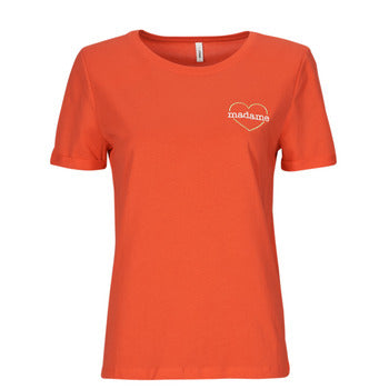 T-shirt donne Only  ONLBEATE LIFE S/S HEART TOP CS JRS  Rosso