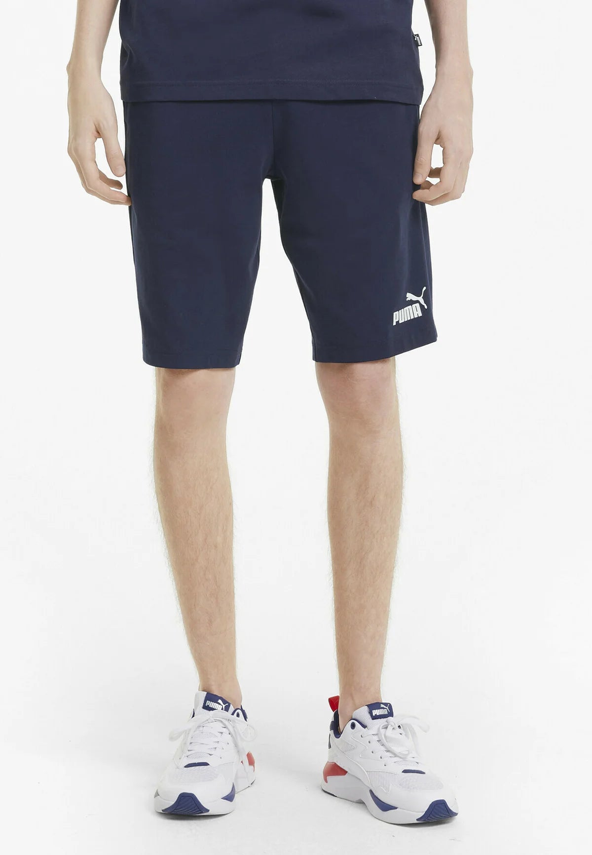 Puma ESS Jersey Shorts peacoat, Pantaloncini Uomo - Nero e Blu