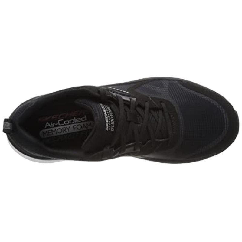 Scarpe da Ginnastica Uomo Skechers D'LUX Fitness, Rete Nera con Finiture Bianche