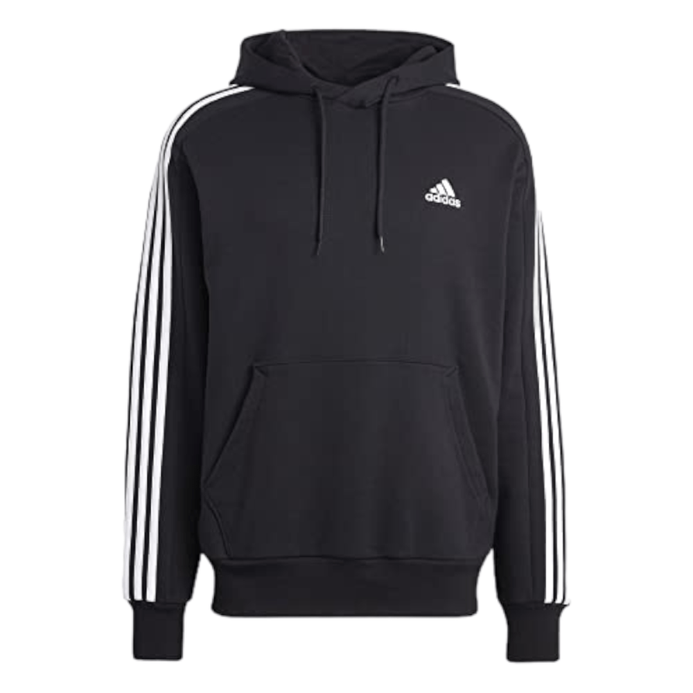 Felpa adidas IC0435 M 3S FT HD con Cappuccio Black/White