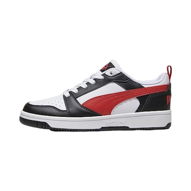 PUMA Rimbalzo V6 Lo Jr, Scarpe da Ginnastica, Bianco per Tutti i Tempi Rosso Nero