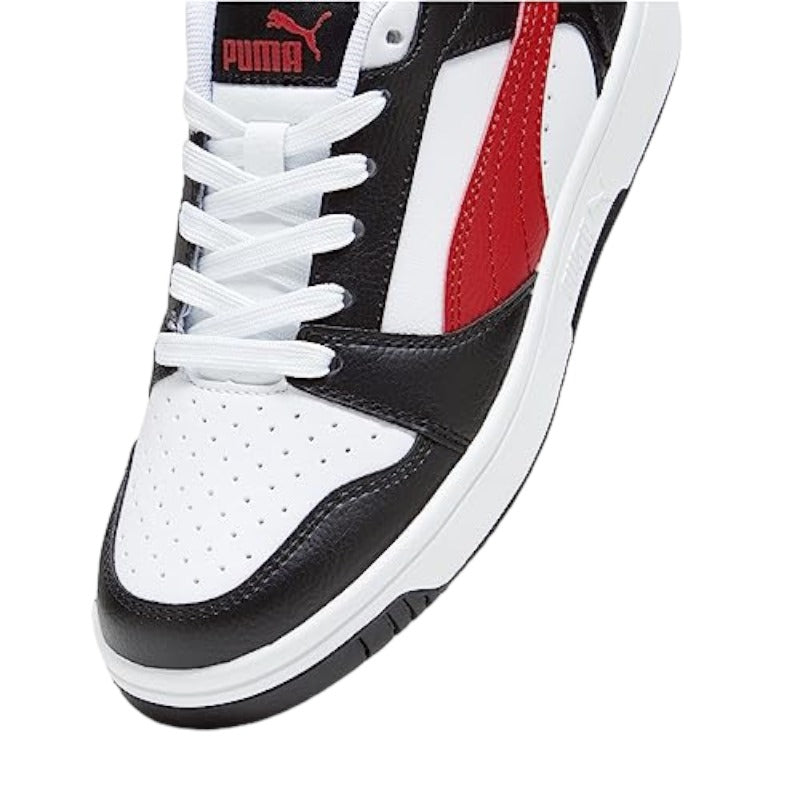 PUMA Rimbalzo V6 Lo Jr, Scarpe da Ginnastica, Bianco per Tutti i Tempi Rosso Nero