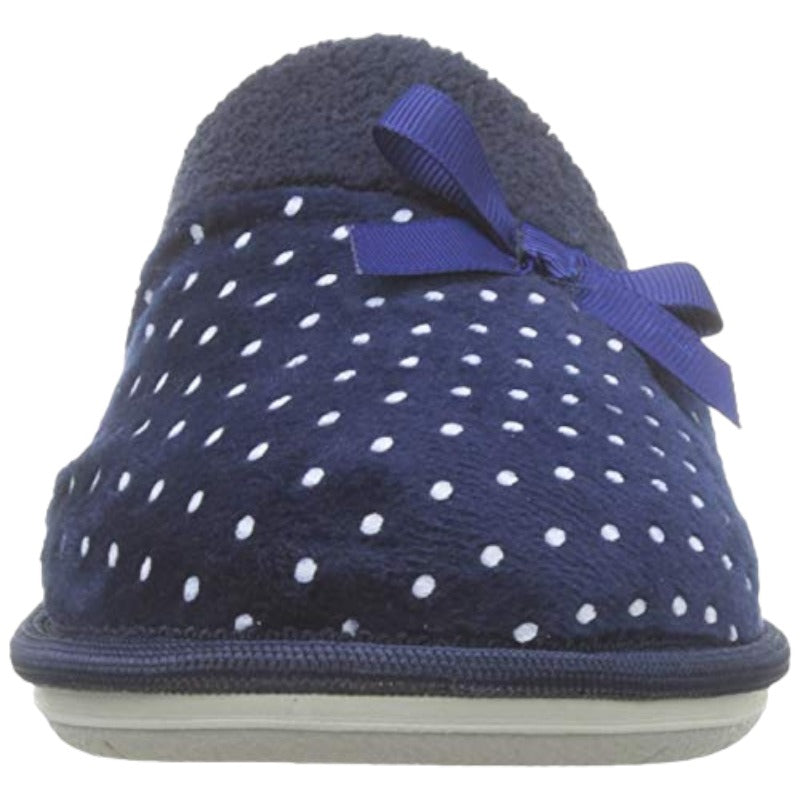 Pantofole Donna Inblu A Pois con Fiocchetto, Leggere e Flessibili con Sottopiede in Morbido Tessuto Imbottito, Bianco Naturale