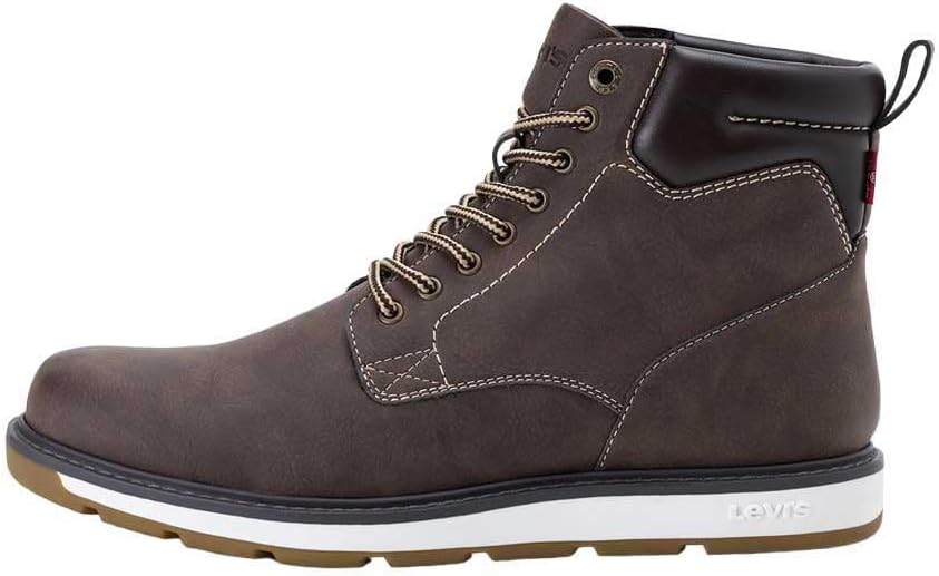 Levi's Marshall Boots, Scarponcini Da Uomo - Dark Brown, Medium Yellow