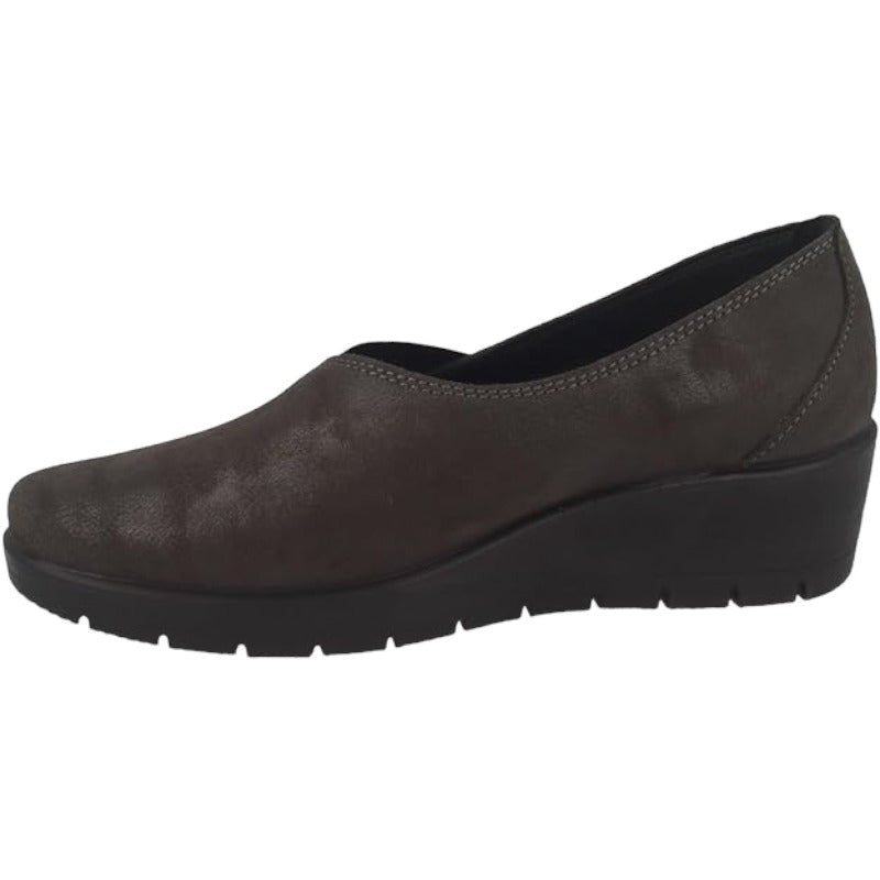 Fly Flot | Casual Shoes Woman, Scarpe Donna con Elastico, Scarpe da Passeggio con Tomaia in Pelle Idrorepellente, Sottopiede Estraibile in Memory, Antracite