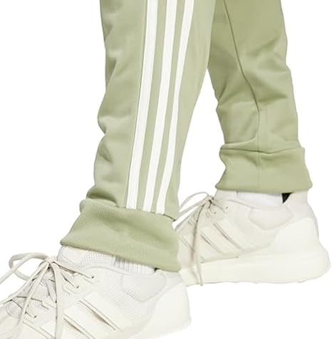 adidas Basic 3-stripes Tricot Track Suit Tuta Sportiva, Tent Green/Off White