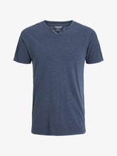 Upload the image to the Gallery viewer,JACK &amp; JONES JJESPLIT NECK TEE SS NOOS, T-shirt Uomo - Blu, Verde, Nero
