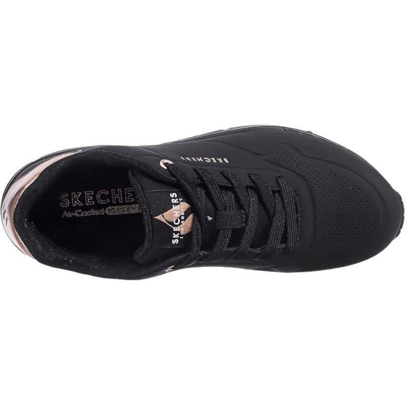 Skechers Uno- Golden Air, Sneakers Donna, Nero Shadow Black Gold