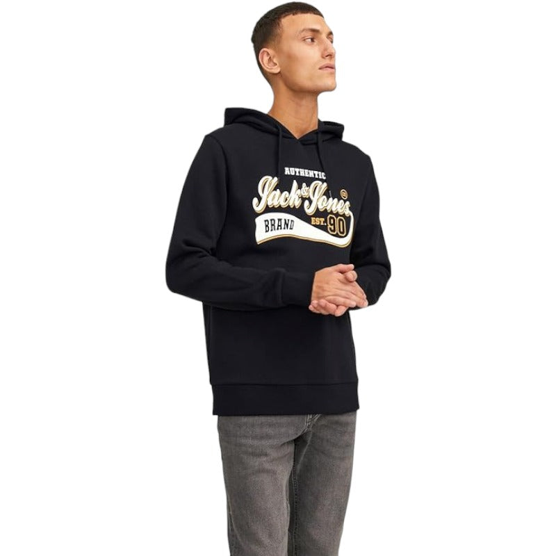 Jack & Jones A/S Jjelogo Sweat Hood 2 col 23/24 Noos Felpa con Cappuccio, Nero, M Uomo