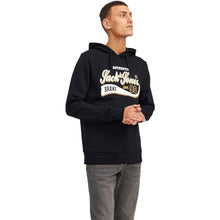 Upload the image to the Gallery viewer,Jack &amp; Jones A/S Jjelogo Sweat Hood 2 col 23/24 Noos Felpa con Cappuccio, Nero, M Uomo
