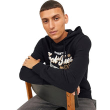 Upload the image to the Gallery viewer,Jack &amp; Jones A/S Jjelogo Sweat Hood 2 col 23/24 Noos Felpa con Cappuccio, Nero, M Uomo
