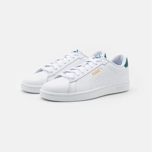 PUMA Smash 3.0 L, Scarpe da Ginnastica Adulto Unisex- Bianco, Bianco/Verde