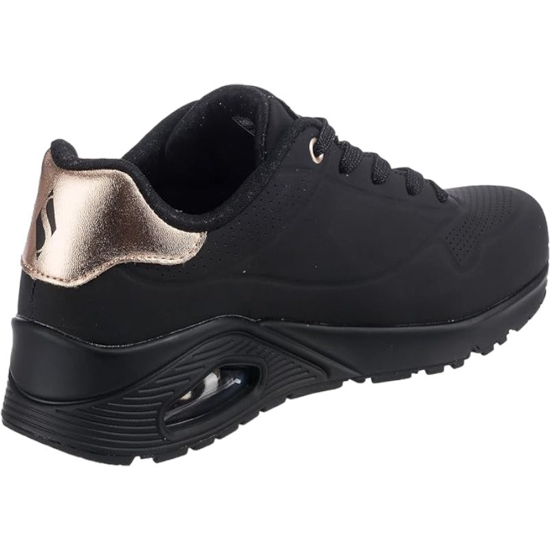 Skechers Uno- Golden Air, Sneakers Donna, Nero Shadow Black Gold