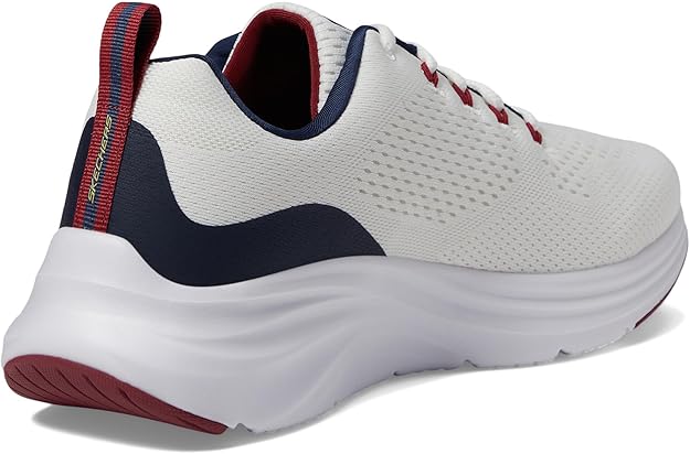 Skechers Vapor Foam, Sneaker Uomo, White Mesh/Synthetic/Navy Red Trim