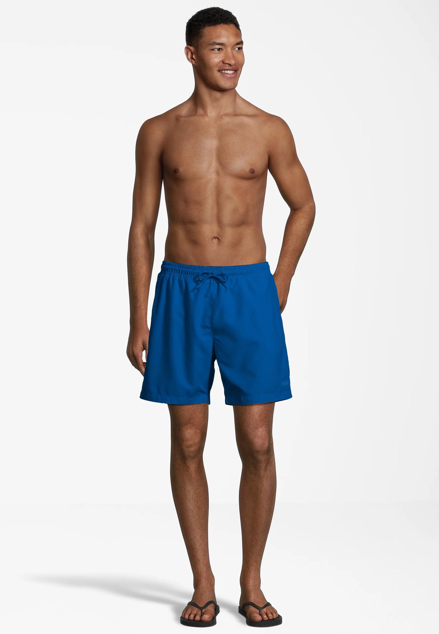 FILA Men SOMALIA beach shorts, Bermuda Mare - Nero, Azzurro