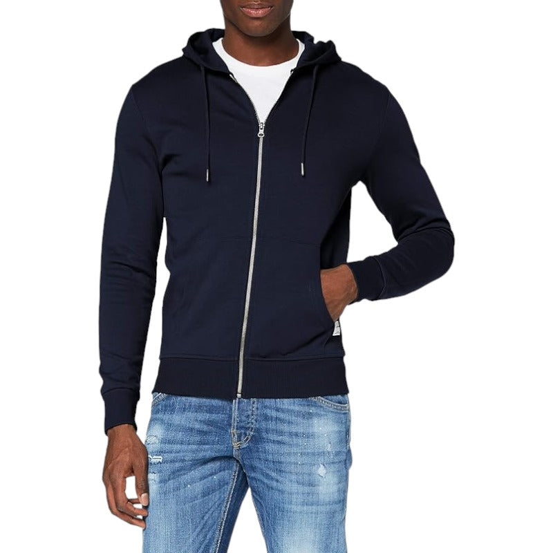 Jack & Jones Jjebasic Sweat Zip Hood Noos Felpa Sportiva con Cappuccio, Blu Navy Blazer