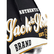 Upload the image to the Gallery viewer,Jack &amp; Jones A/S Jjelogo Sweat Hood 2 col 23/24 Noos Felpa con Cappuccio, Nero, M Uomo
