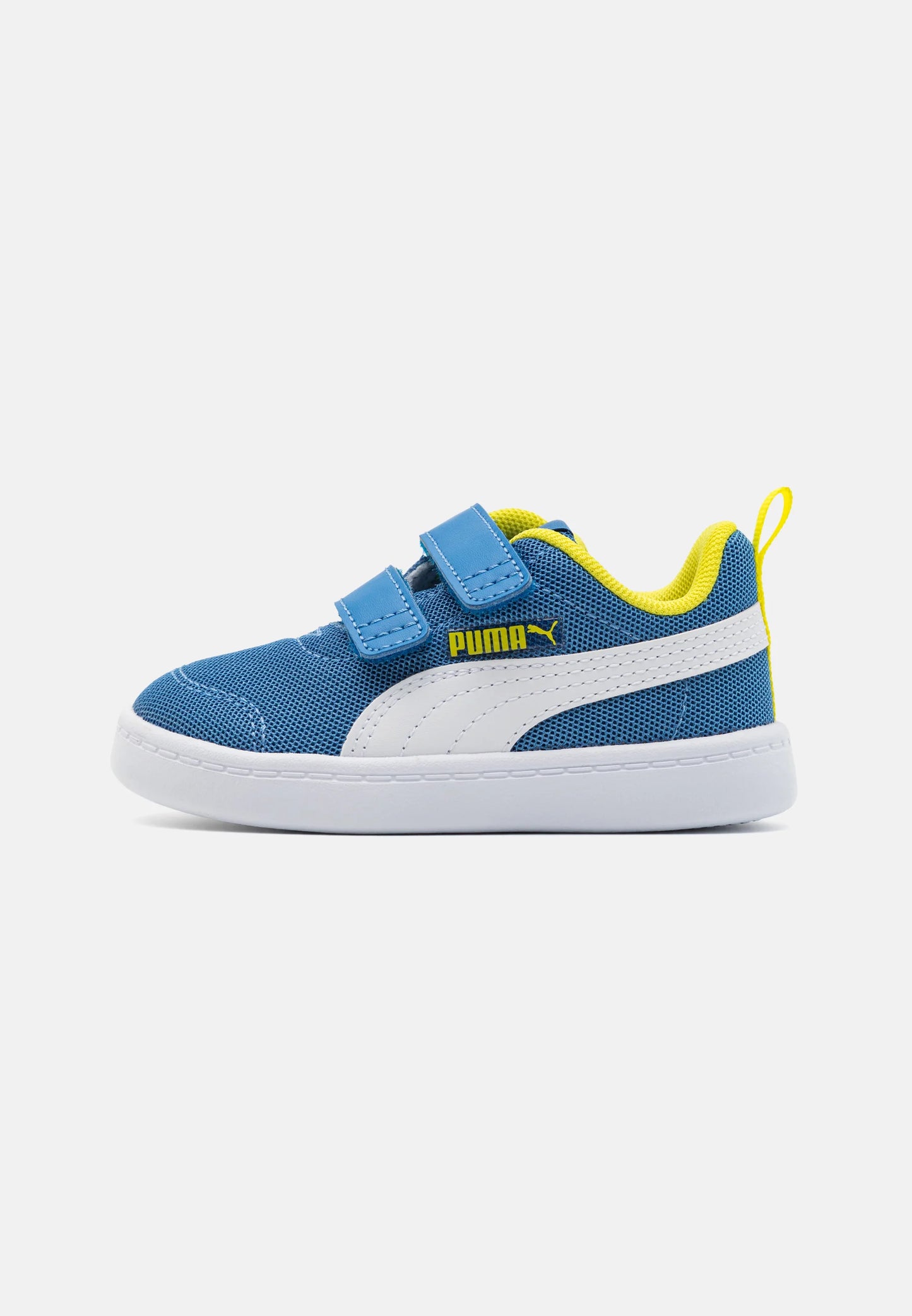 PUMA Courtflex v2 Mesh V Ps, Scarpe da Ginnastica Unisex Bambini - Blu, Bianco, Giallo