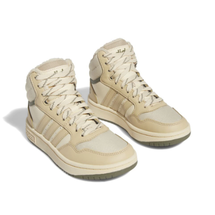 Adidas Hoops Mid 3.0 K, Scarpa Alta Da Ginnastica - Beige e Verde