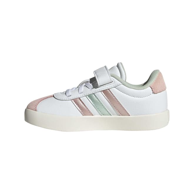 Adidas VL COURT 3.0, Sneaker Unisex Bambini - Bianco e Nero / Bianco e Rosa