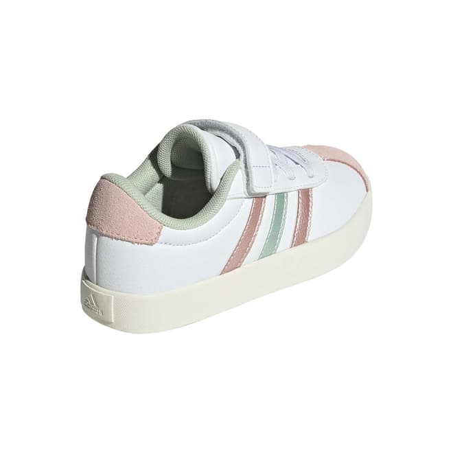 Adidas VL COURT 3.0, Sneaker Unisex Bambini - Bianco e Nero / Bianco e Rosa