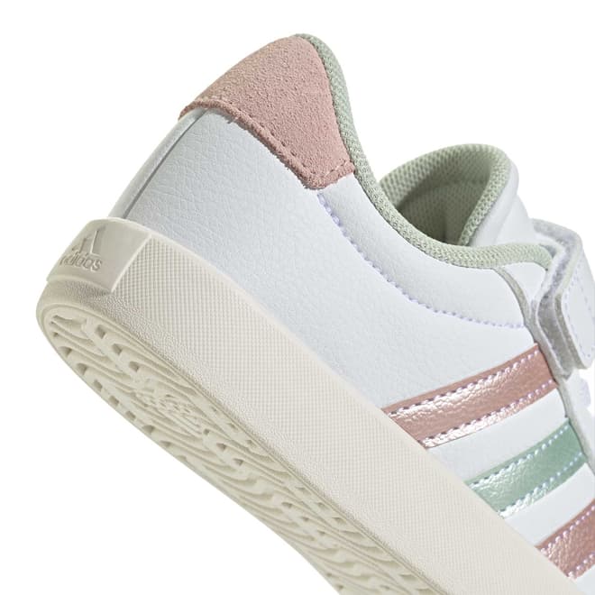 Adidas VL COURT 3.0, Sneaker Unisex Bambini - Bianco e Nero / Bianco e Rosa