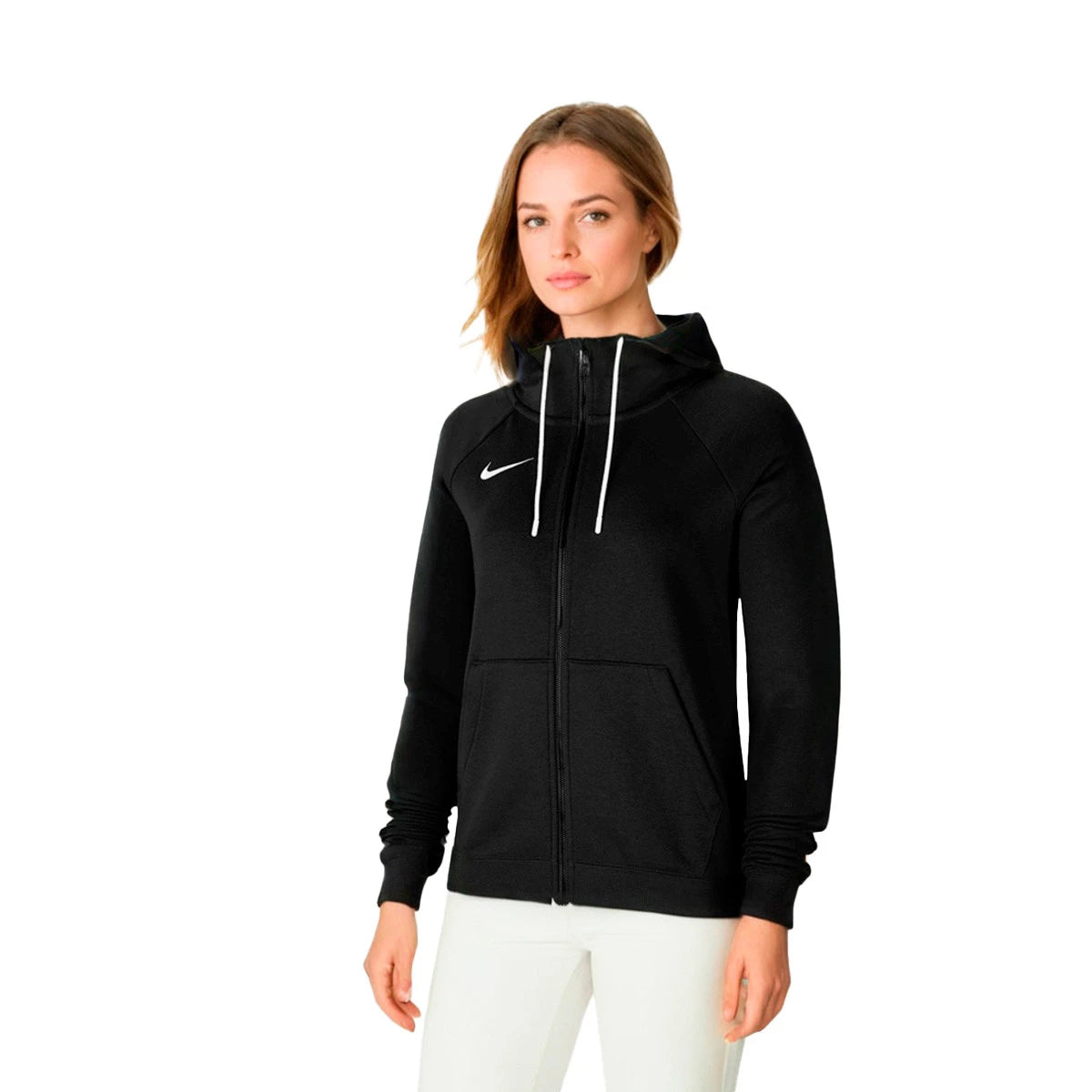 Nike CW6995, Felpa Con Cappuccio e Zip Da Donna Con Logo Ricamato - Nero