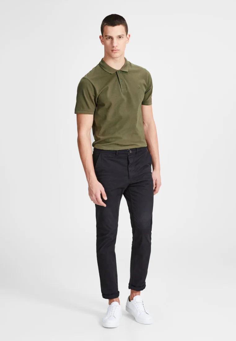 JACK & JONES, JJEBASIC POLO SS NOOS - Navy, Olive Green