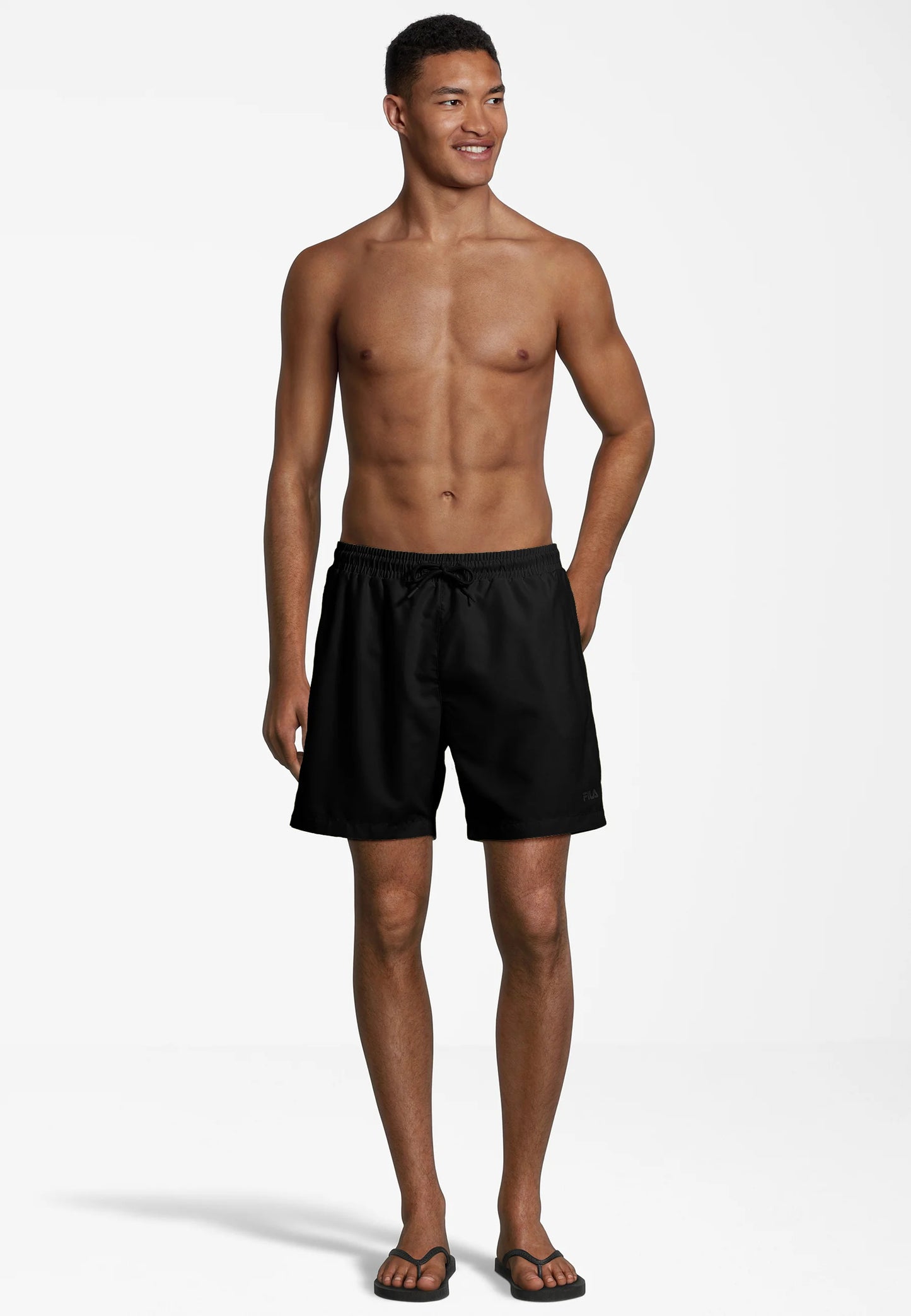 FILA Men SOMALIA beach shorts, Bermuda Mare - Nero, Azzurro