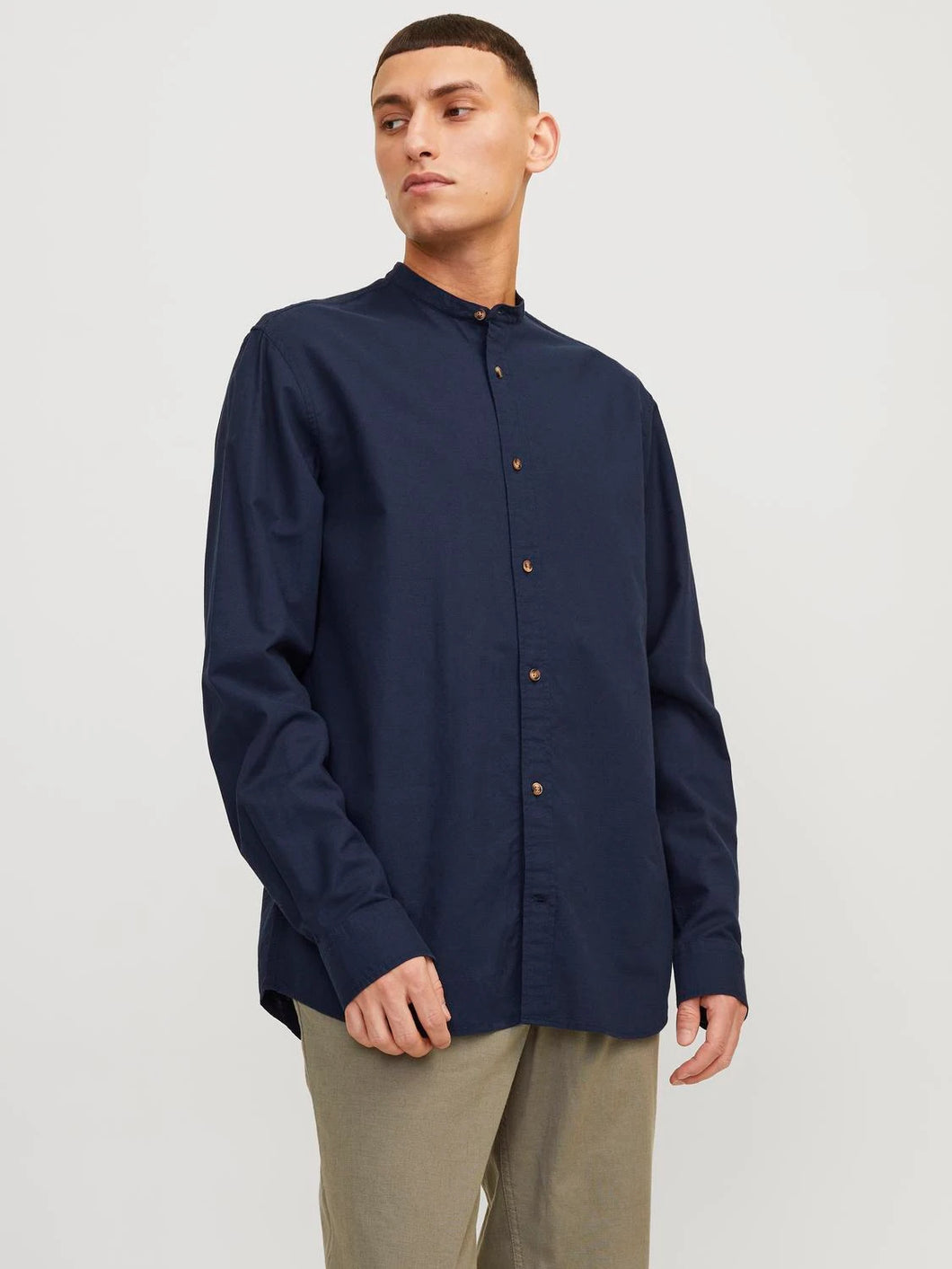 JACK & JONES Jjesummer Band Linen Shirt LS SN Pantaloni Chino, Blazer Blu Marine, Uomo