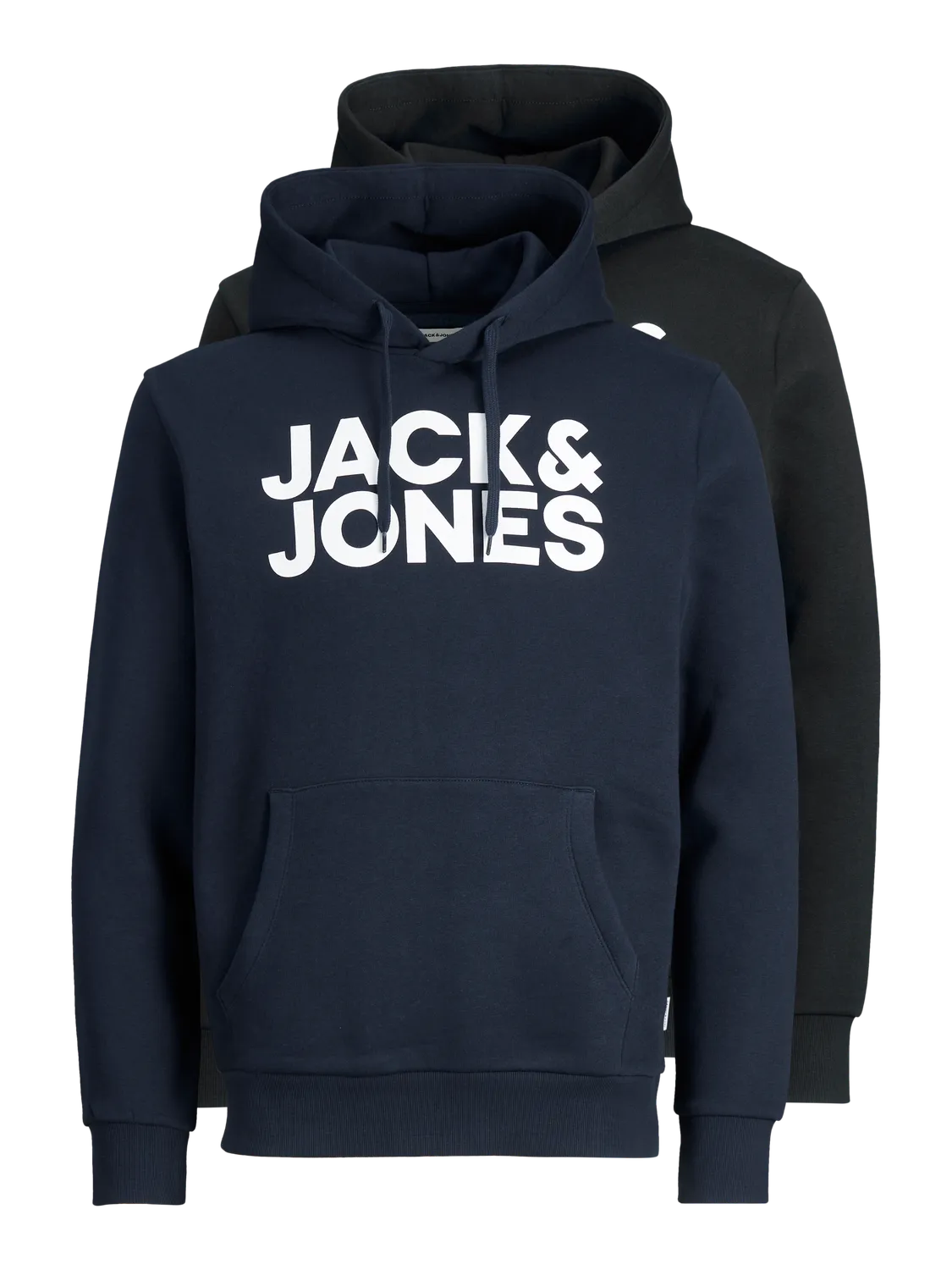 JACK & JONES, JJECORP LOGO SWEAT HOOD 2PK MP NOOS, 2 Felpe Uomo -  Nero e Blu