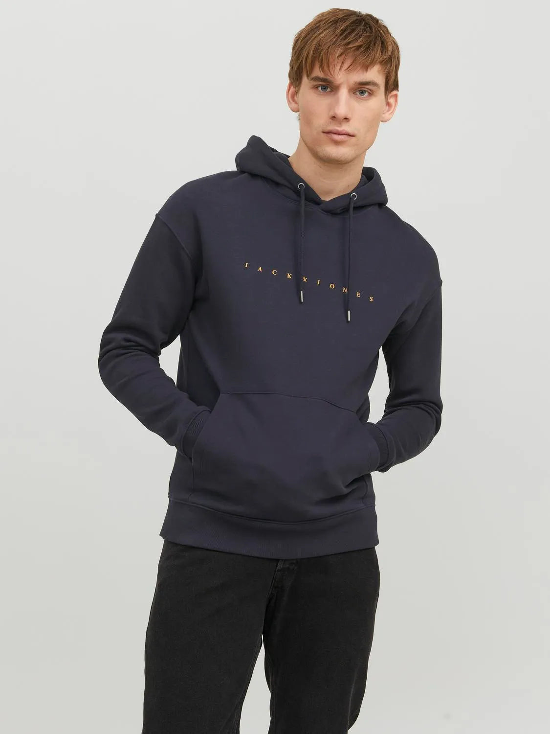 JACK & JONES, JJESTAR JJ SWEAT HOOD NOOS, Felpa Uomo - Beige / Navy