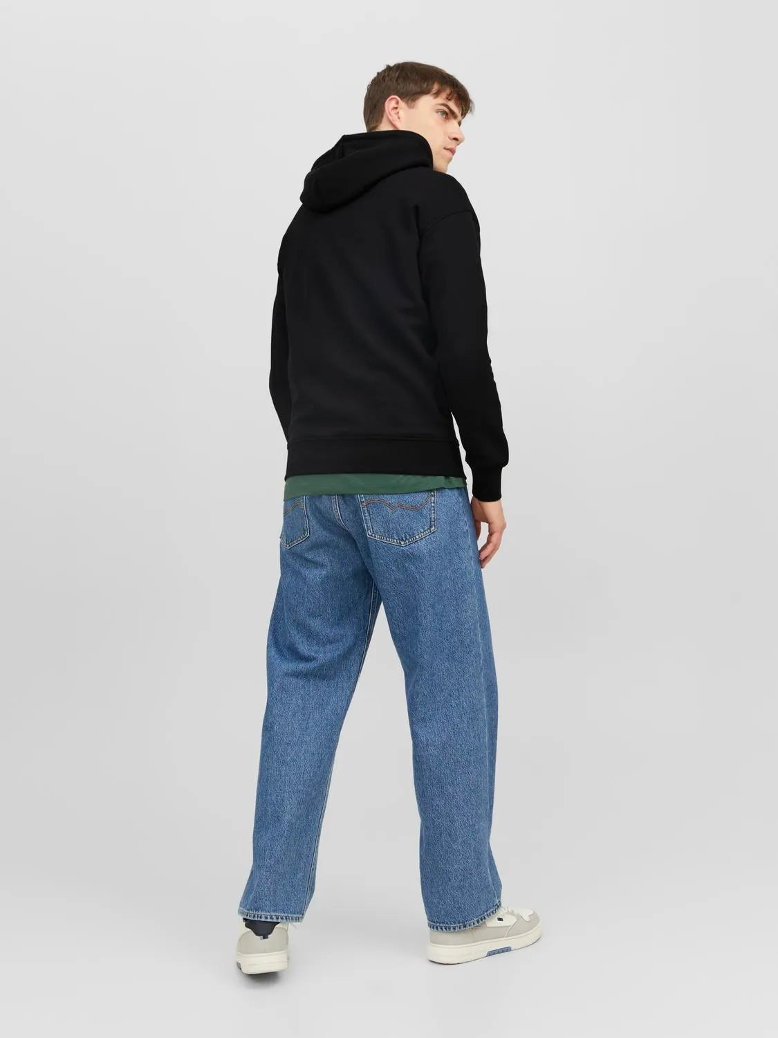 JACK & JONES, JORVESTERBRO SWEAT HOOD NOOS, Felpa Uomo - Nero, Verde