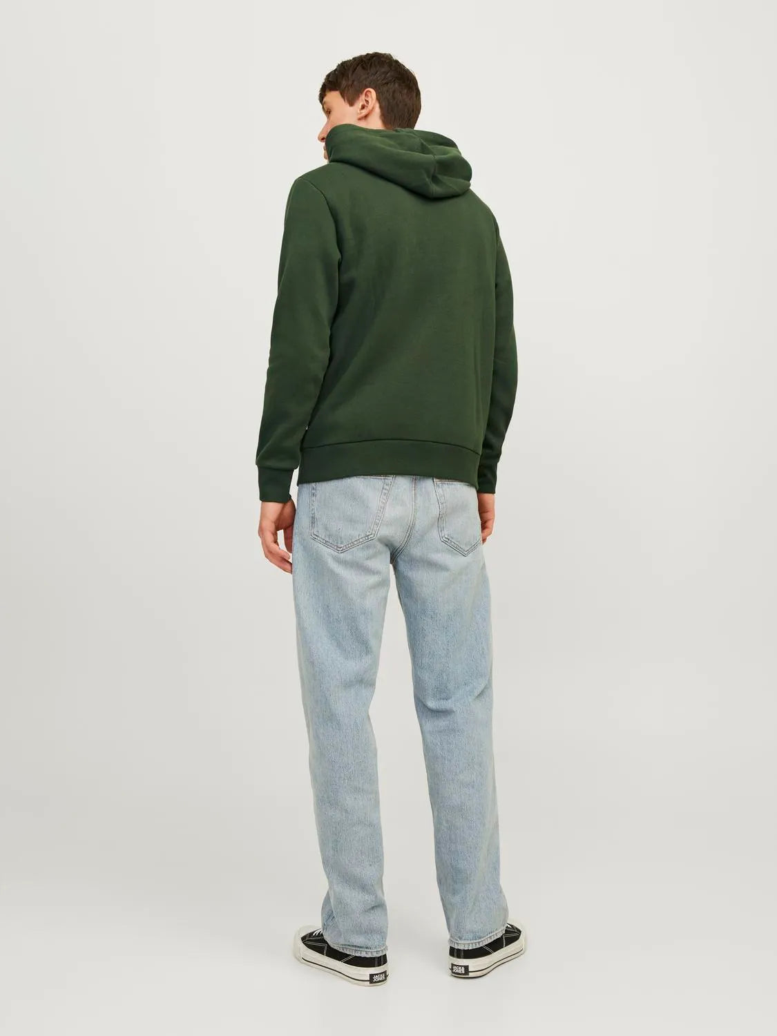 JACK & JONES, JJELOGO SWEAT HOOD 2 COL 24/25 NOOS, Felpa Uomo - Verde, Nero