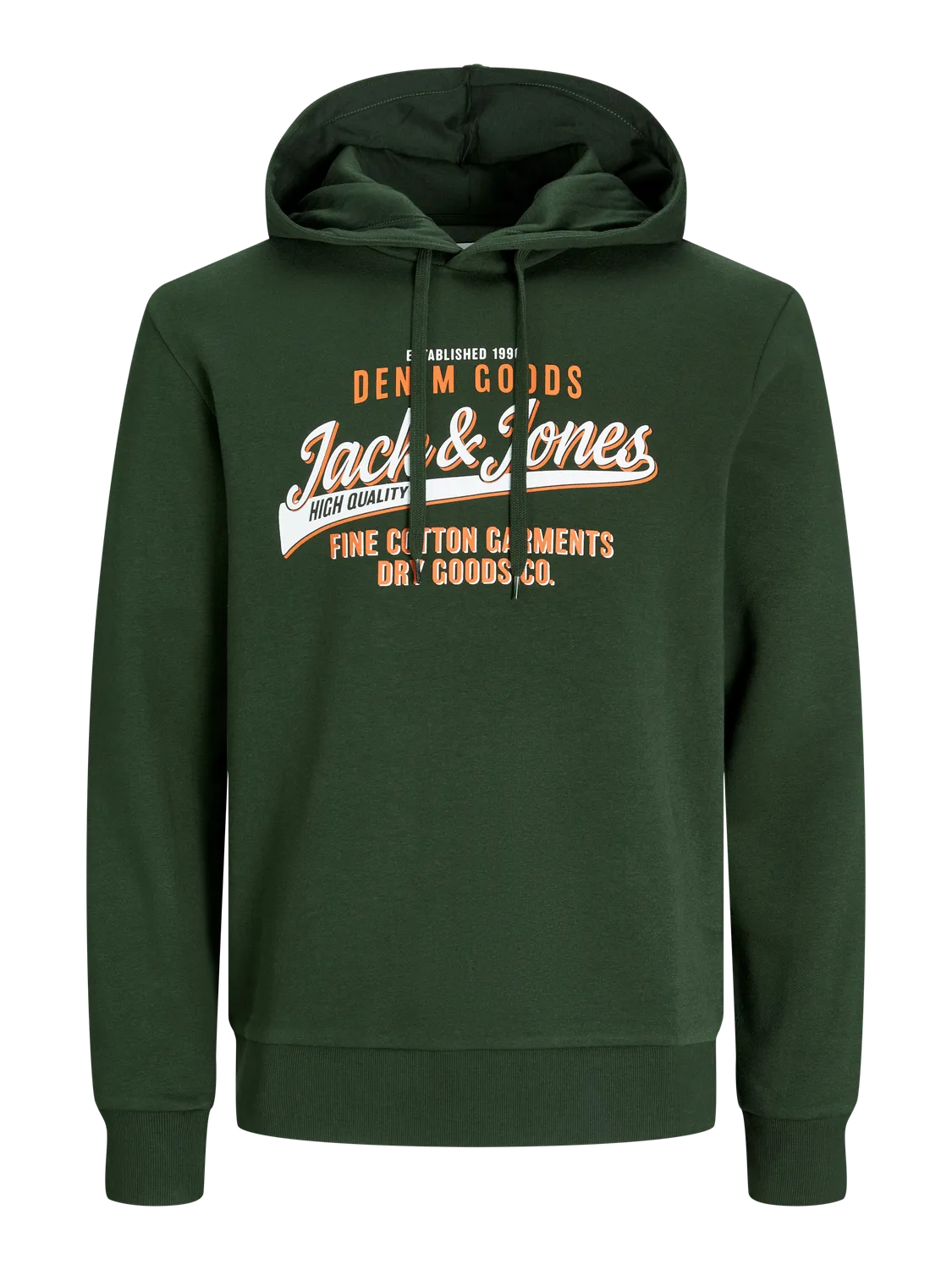 JACK & JONES, JJELOGO SWEAT HOOD 2 COL 24/25 NOOS, Felpa Uomo - Verde, Nero