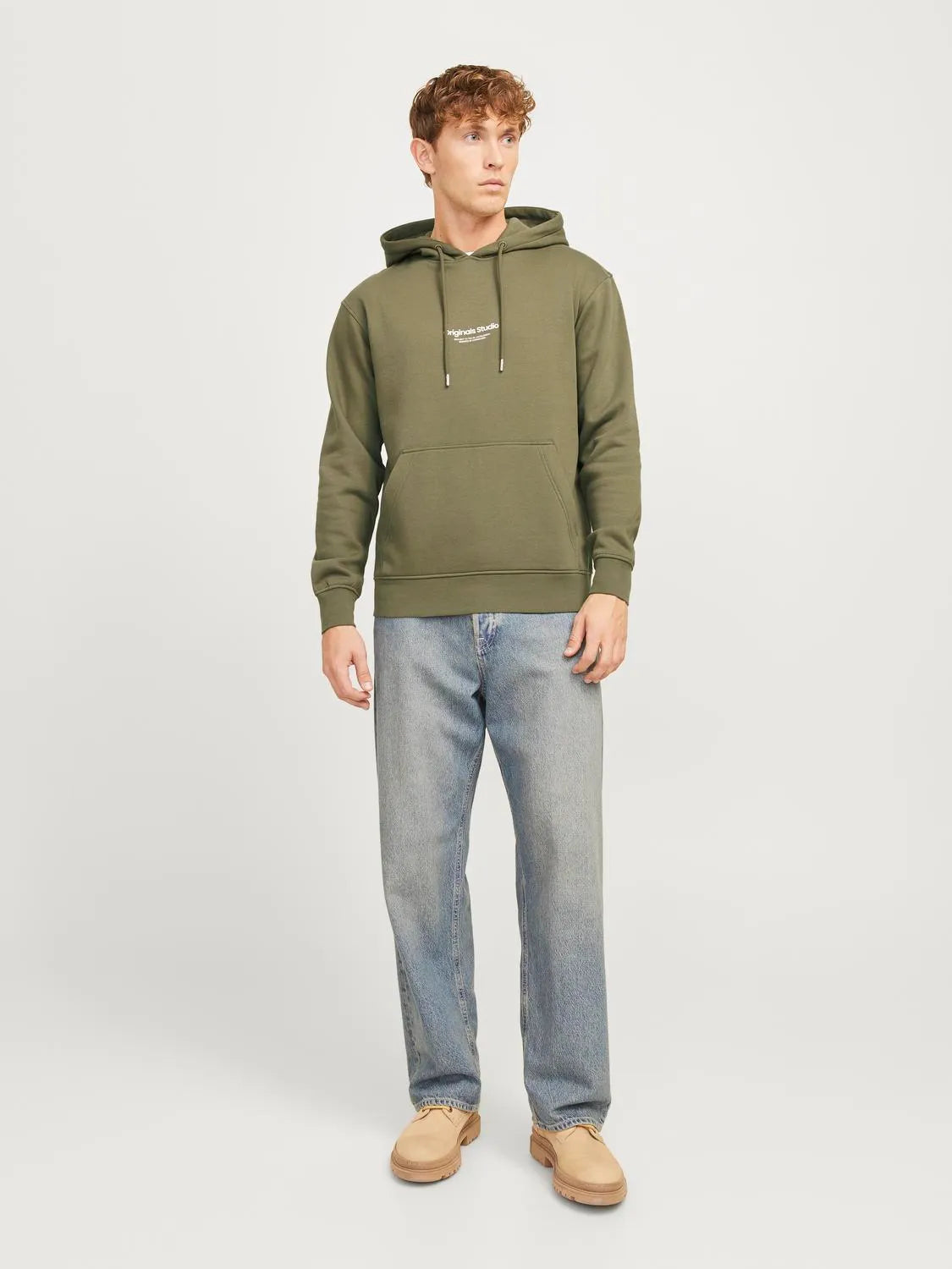 JACK & JONES, JORVESTERBRO SWEAT HOOD NOOS, Felpa Uomo - Nero, Verde