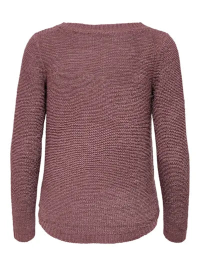 Only, ONLGEENA XO L/S PULLOVER KNT NOOS - Nero, Rosa Marrone