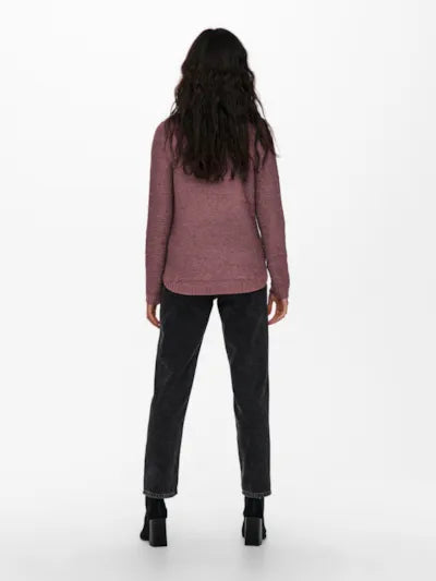 Only, ONLGEENA XO L/S PULLOVER KNT NOOS - Nero, Rosa Marrone