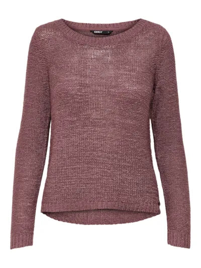 Only, ONLGEENA XO L/S PULLOVER KNT NOOS - Nero, Rosa Marrone