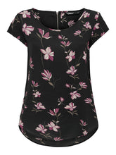 Upload the image to the Gallery viewer,Only, ONLVIC S/S AOP TOP NOOS PTM - Blu, Floreale / Nero, Magnolia
