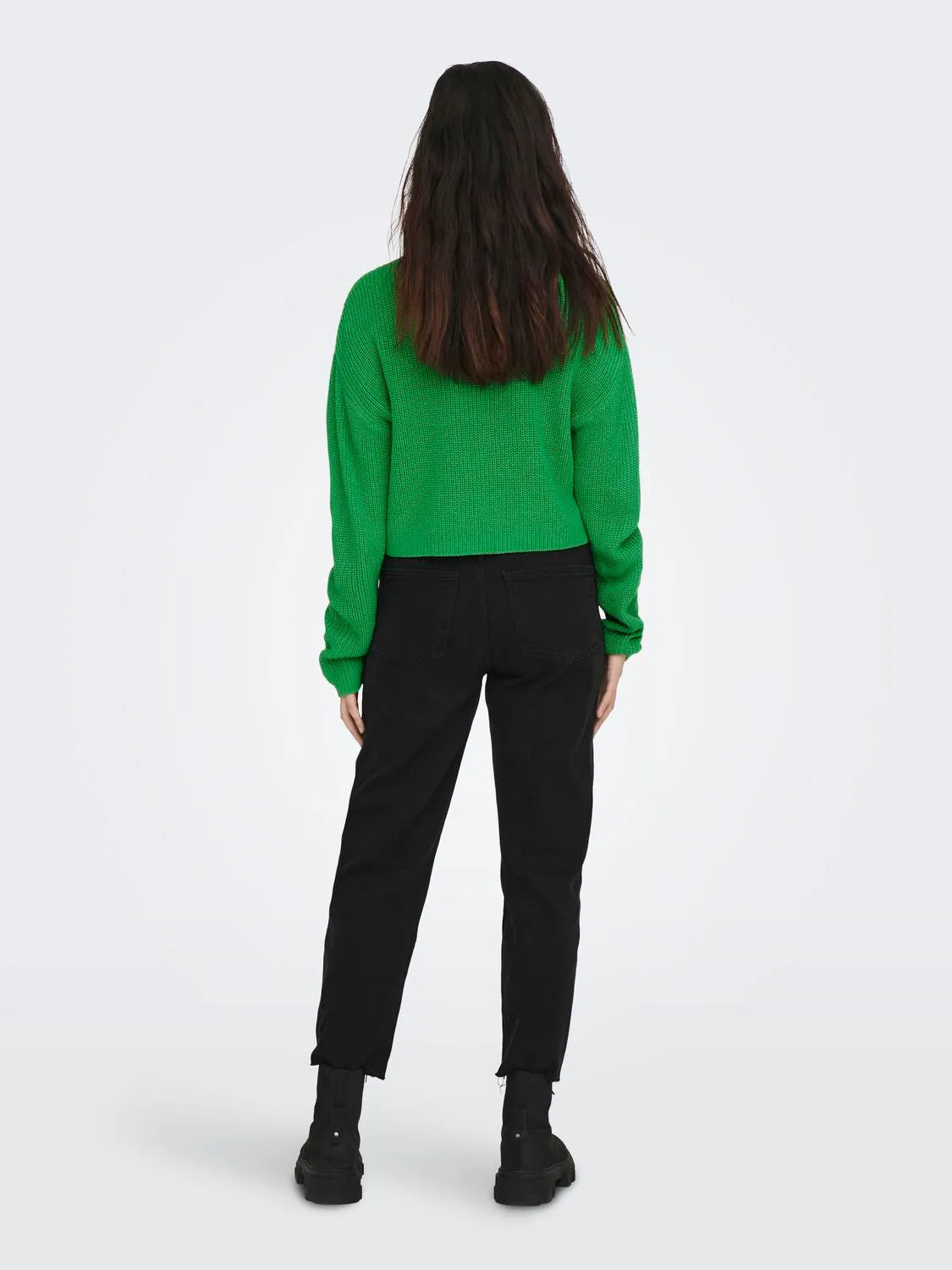 Only, ONLMALAVI L/S CROPPED PULLOVER KNT NOOS - Verde