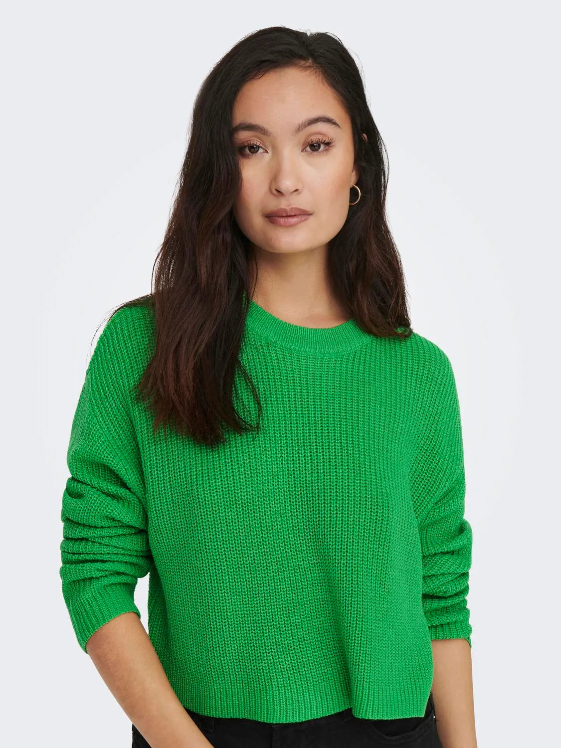 Only, ONLMALAVI L/S CROPPED PULLOVER KNT NOOS - Verde