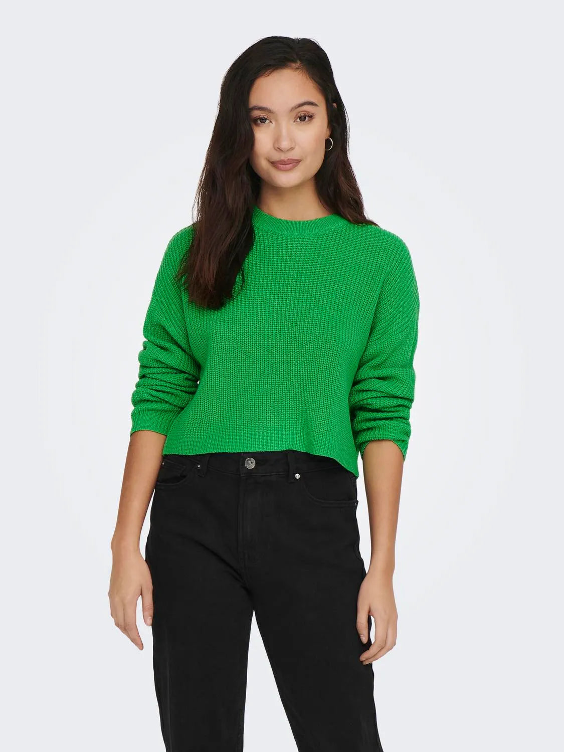 Only, ONLMALAVI L/S CROPPED PULLOVER KNT NOOS - Verde