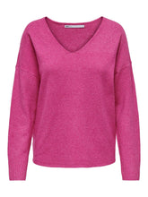 Upload the image to the Gallery viewer,Only, ONLRICA LIFE L/S V-NECK PULLO KNIT NOOS - Magenta
