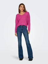 Upload the image to the Gallery viewer,Only, ONLRICA LIFE L/S V-NECK PULLO KNIT NOOS - Magenta
