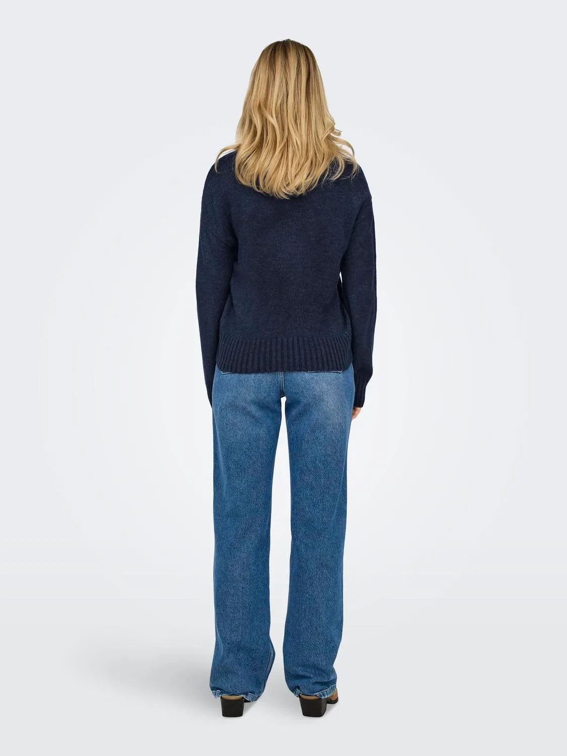 Only, ONLKRISTINA LS O-NECK PULLOVER EX KNT - Navy