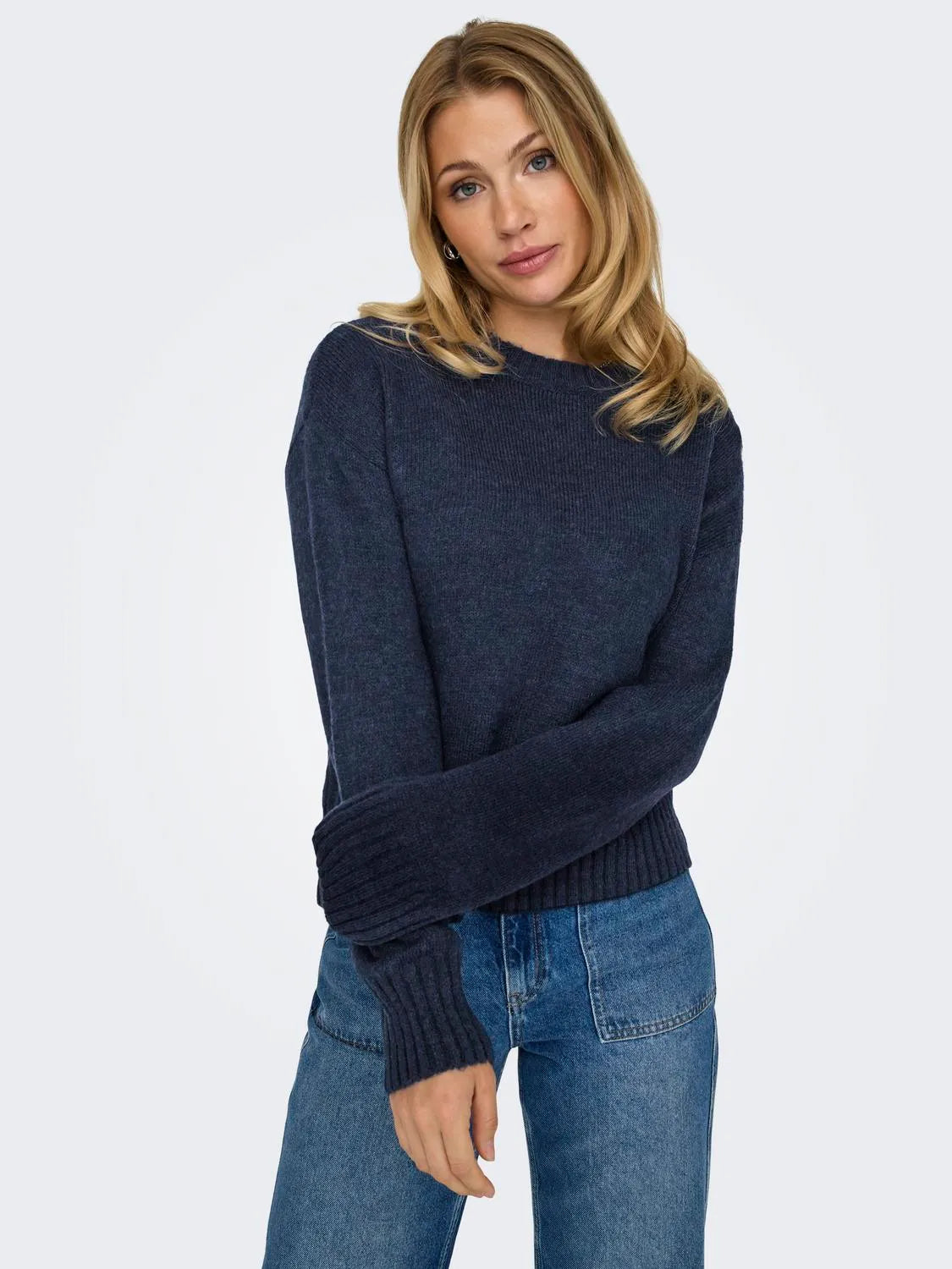 Only, ONLKRISTINA LS O-NECK PULLOVER EX KNT - Navy