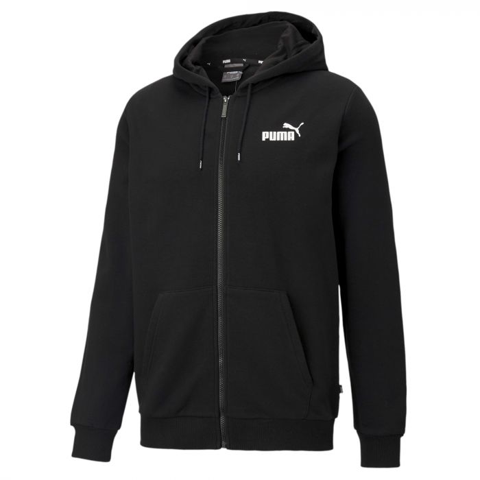 Puma ESS Small Logo FZ Hoodie, Felpa Zip e Cappuccio - Nero