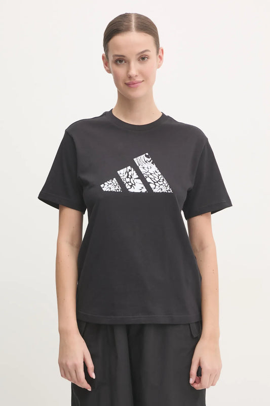 Adidas Camo Graphic Tee, T-Shirt In Cotone Donna - Nero