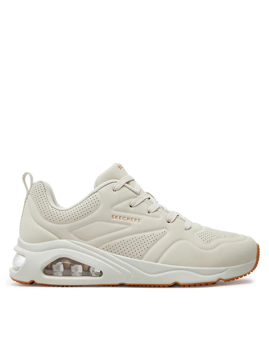 Skechers Tres-Air Uno, Scarpe Tempo Libero Donna - Beige / Nero